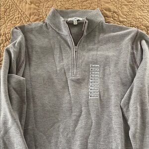 Peter Millar Gray Quarter-Zip Men's Sweater